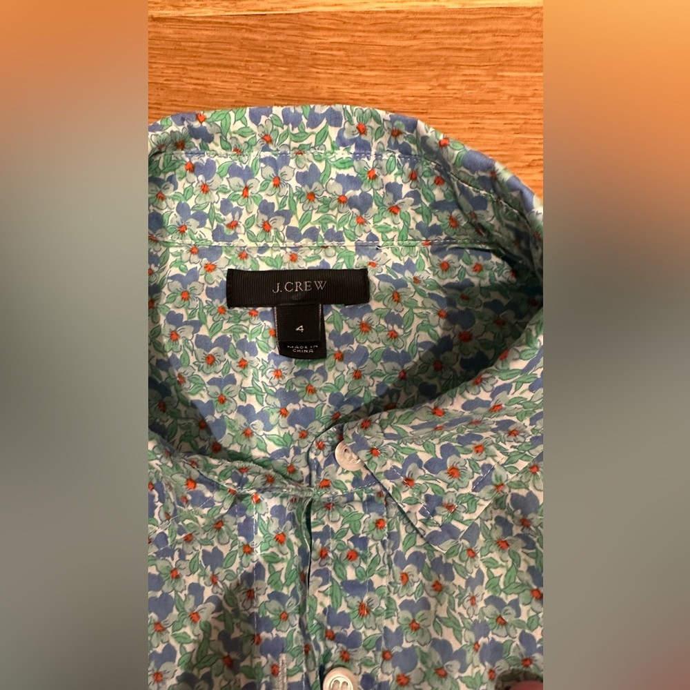 🩷 J. CREW Popover Top Flower-patch Floral Print 🩷